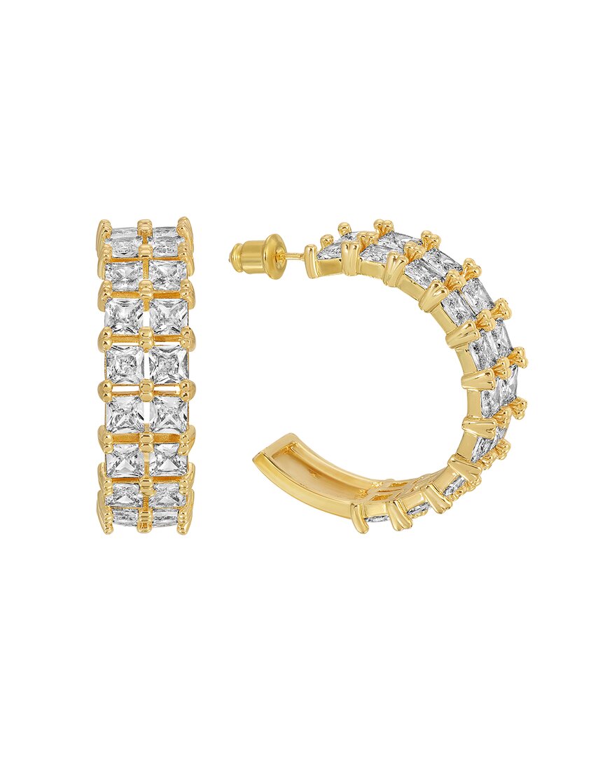 Eye Candy La Isla Sparking Loop Cz Drop Earrings In Gold