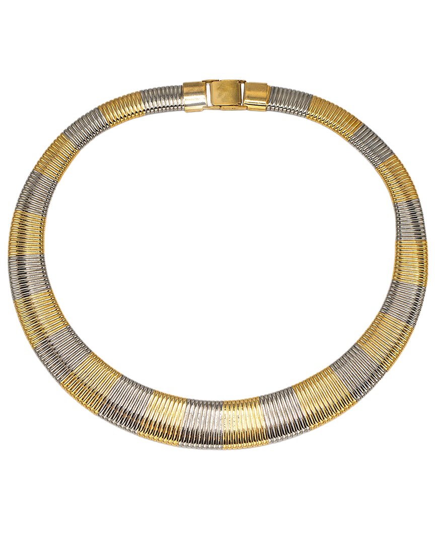 Eye Candy La Megan Two-tone Mesh Collar Necklace In Gold