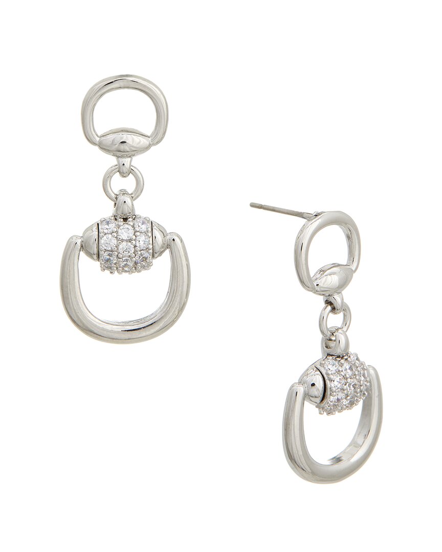 Juvell 18k Plated Cz Dangling Earrings In Silver