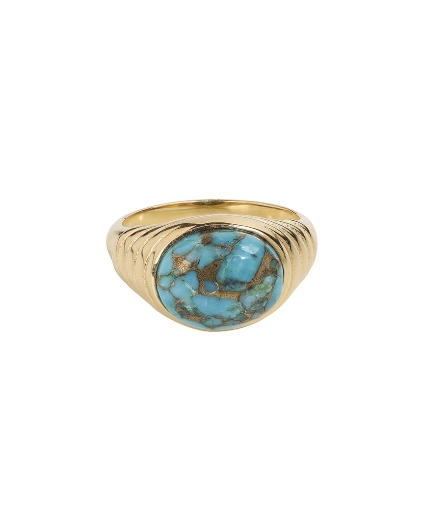 Tiramisu 14k Over Silver 5.30 Ct. Tw. Blue Copper Turquoise Ring