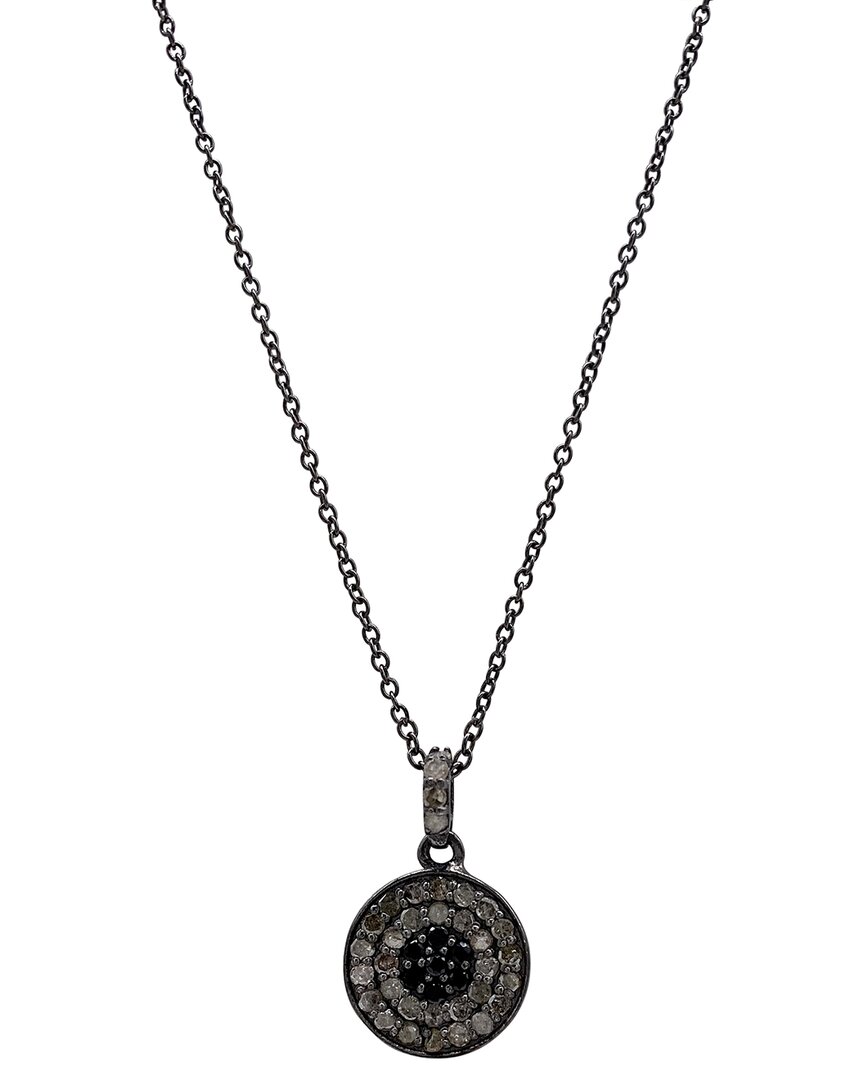 Adornia Fine Silver 0.30 Ct. Tw. Diamond & Spinel Round Necklace
