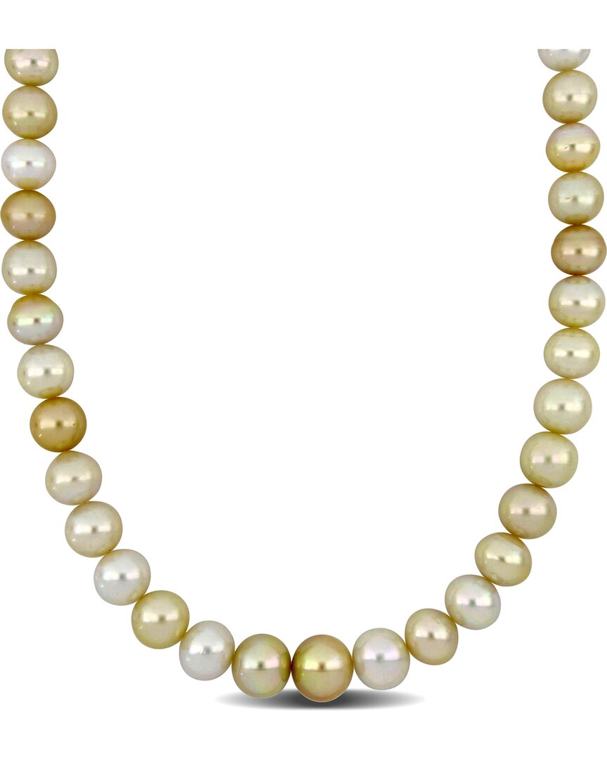 Pearls 14k Diamond 10-13mm Pearl Necklace
