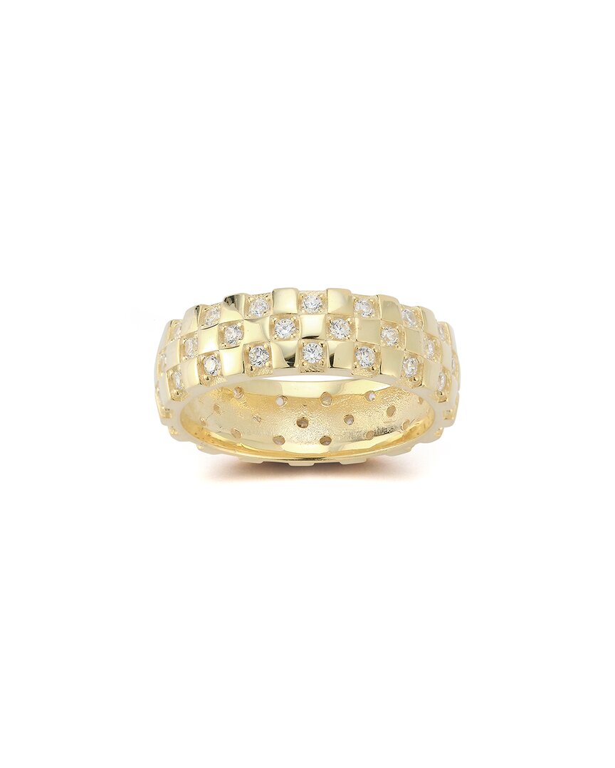 Chloe & Madison Chloe And Madison 14k Over Silver Cz Checkered Ring