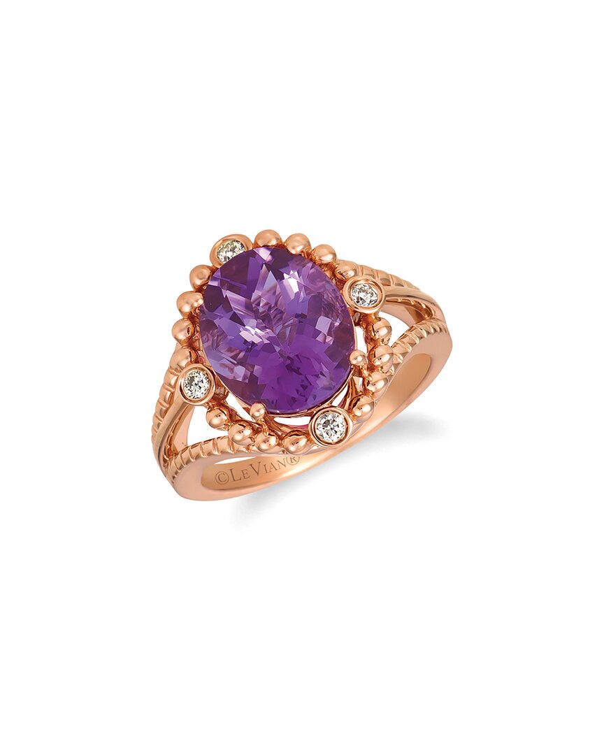 Le Vian 14k R/g Ring 0.12 Dia 3.75 Am |h| In Purple