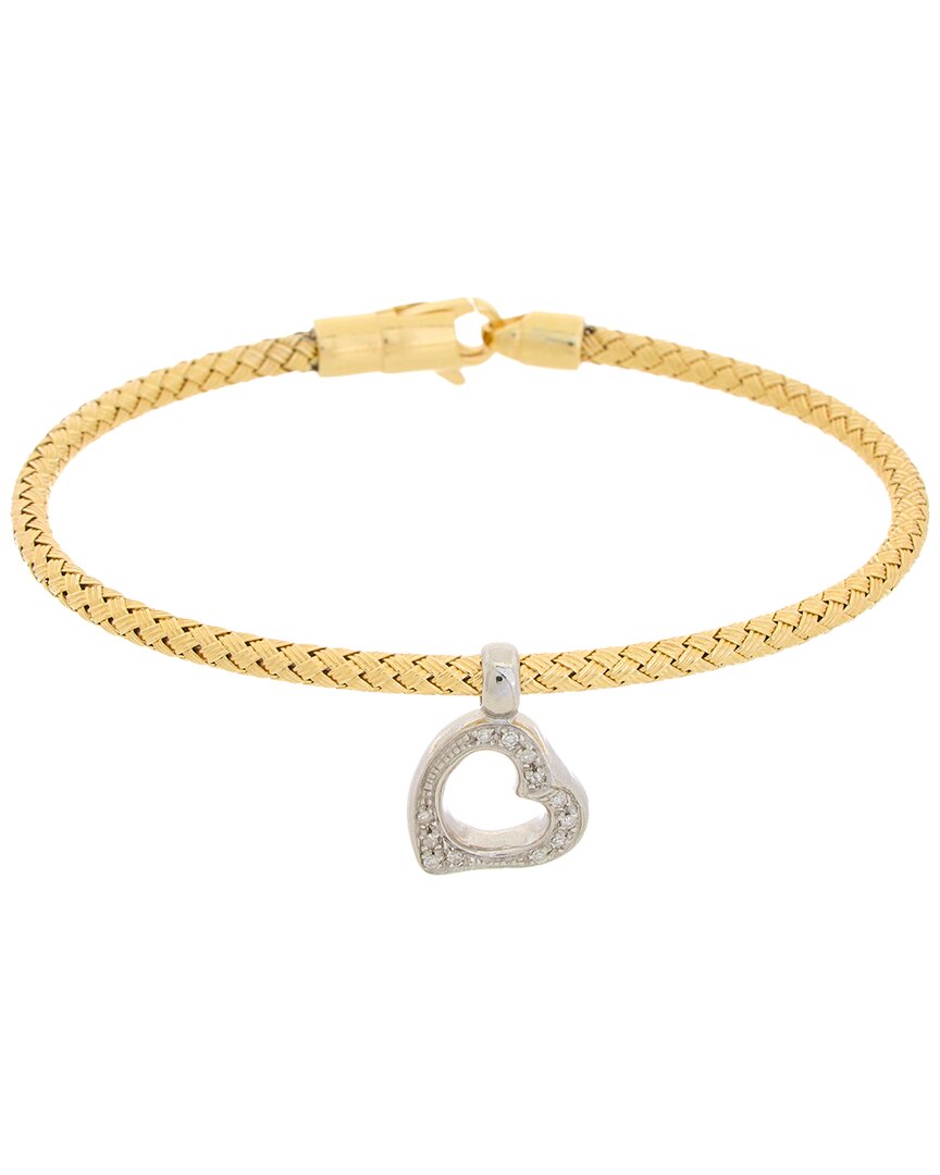 Meshmerise 18k Rose Gold Vermeil 0.1 Ct. Tw. Diamond Mesh Bangle In Gold