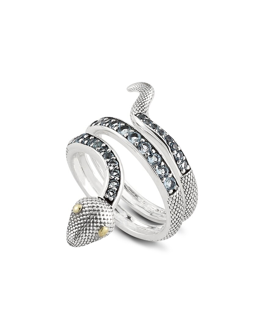 Samuel B. 18k & Silver 0.99 Ct. Tw. Blue Topaz Snake Ring