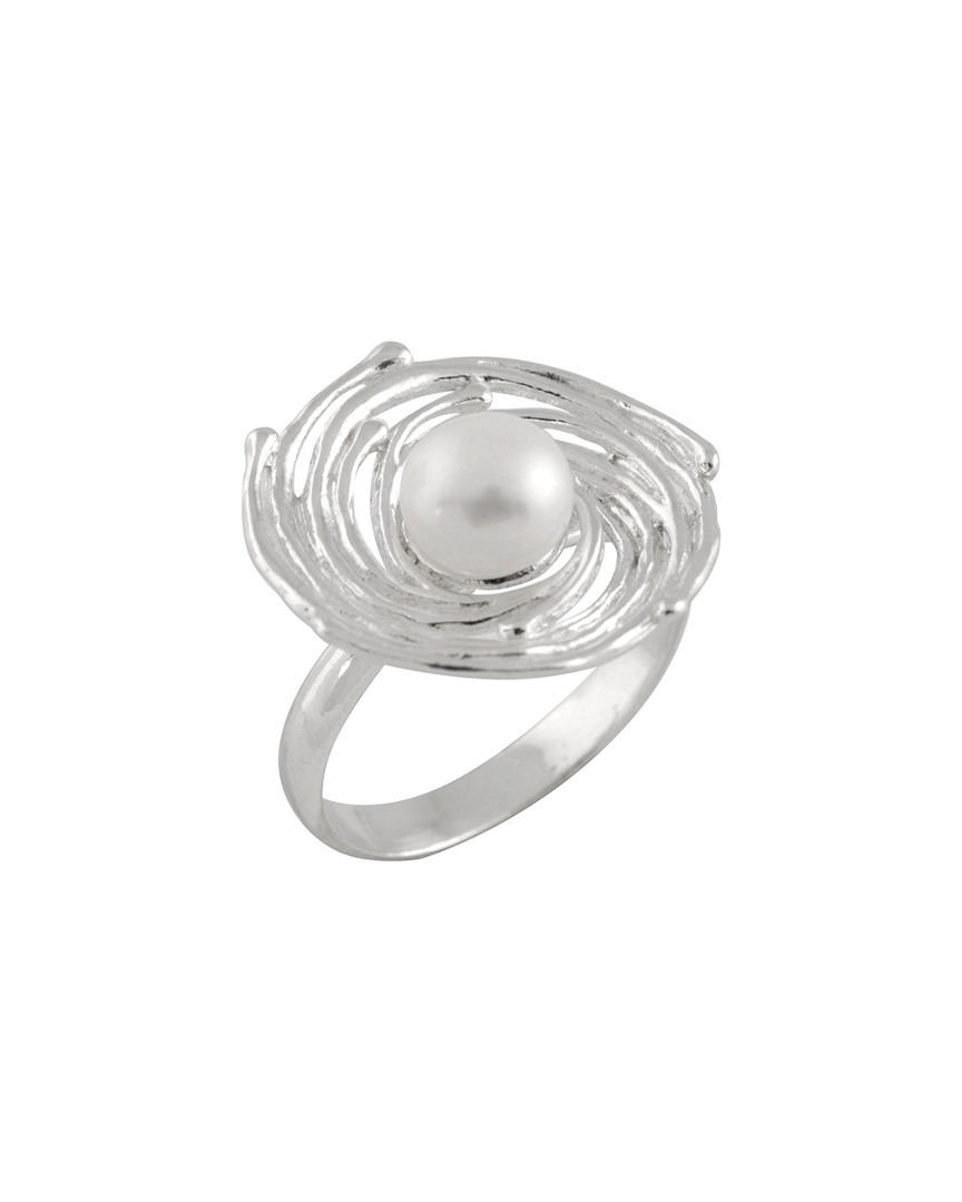 Shop Splendid Pearls Silver 6.5-7mm Pearl Ring