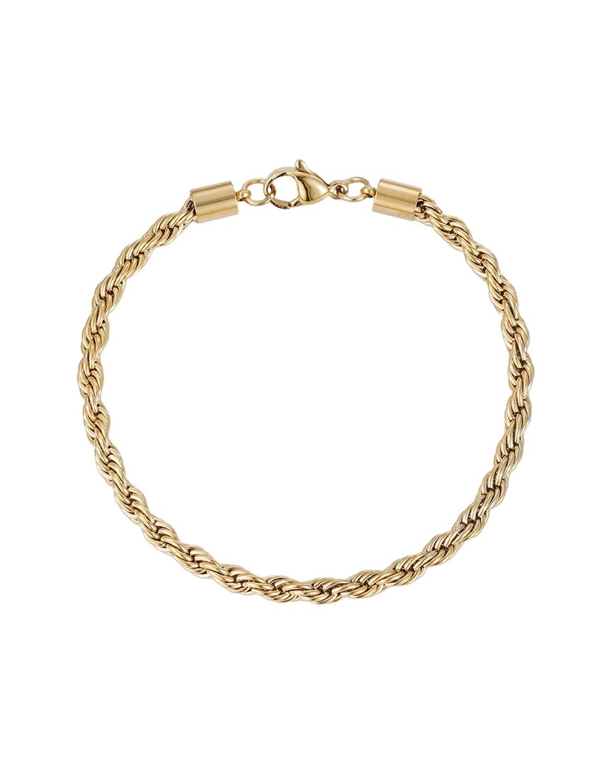 Adornia 18k Plated Stainless Steel Tarnish-resistant Rope Chain Bracelet In Gold