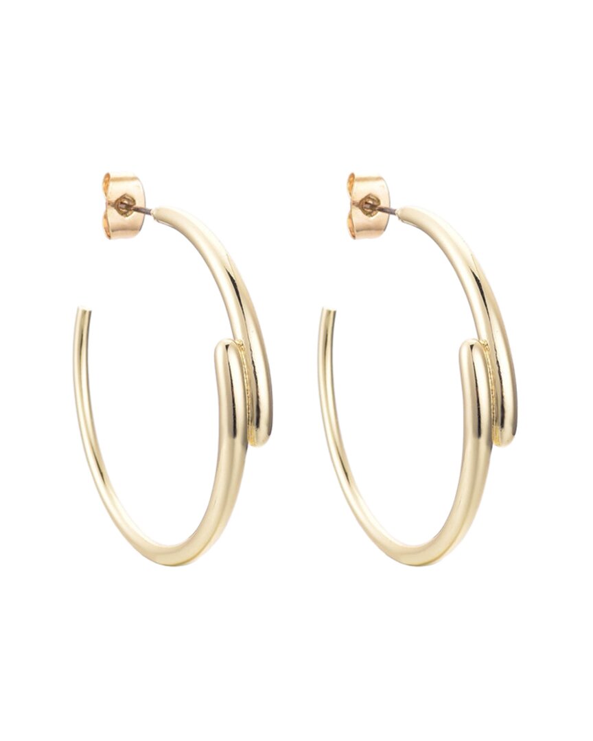 Adornia 14k Plated Overlapping Hoop Earrings In Gold