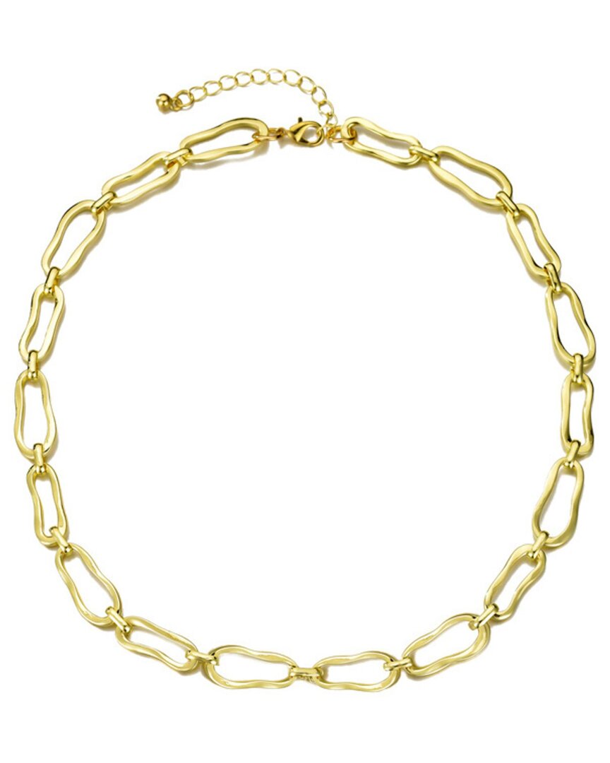 Adornia Plated Organic Link Necklace In Gold