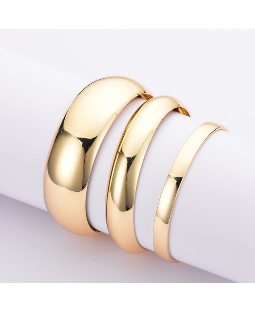Adornia Set Of 3 Assorted Bangle Bracelets In Gold