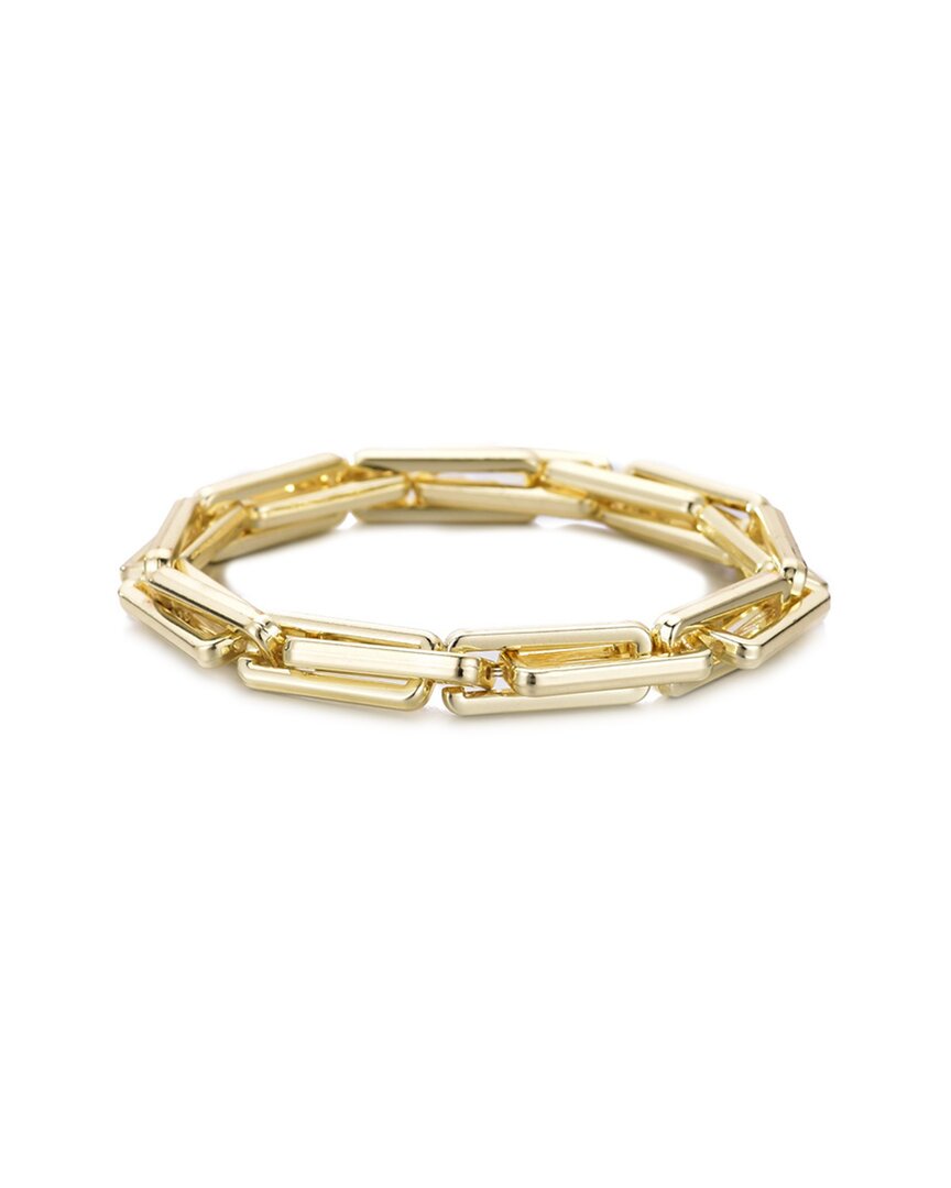 Adornia Plated Rectangle Paperclip Chain Bracelet In Gold