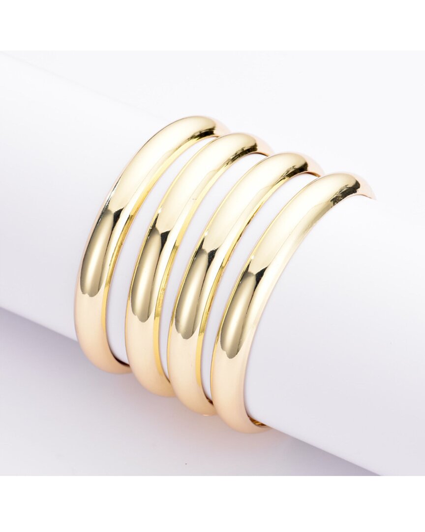 Adornia Set Of 4 Domed Bangle Bracelets In Gold