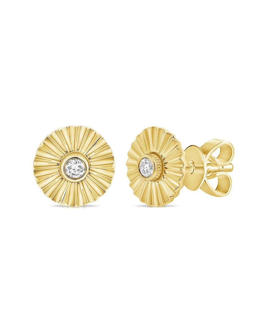 Sabrina Designs 14k 0.06 Ct. Tw. Diamond Fluted Studs In Gold