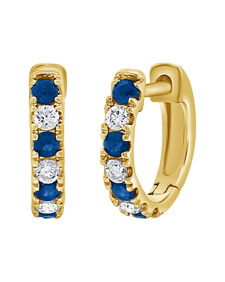 Sabrina Designs 14k 0.34 Ct. Tw. Diamond & Sapphire Huggie Earrings