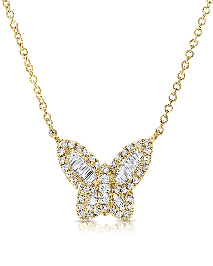 Sabrina Designs 14k 0.72 Ct. Tw. Diamond Butterfly Necklace In Gold