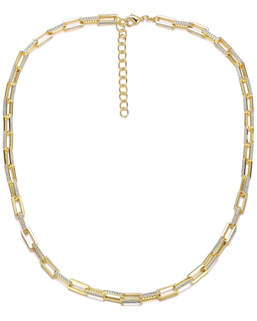 Genevive 14k Over Silver Cz Necklace