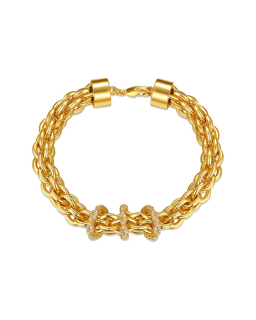 Rachel Glauber 14k Plated Braided Bracelet