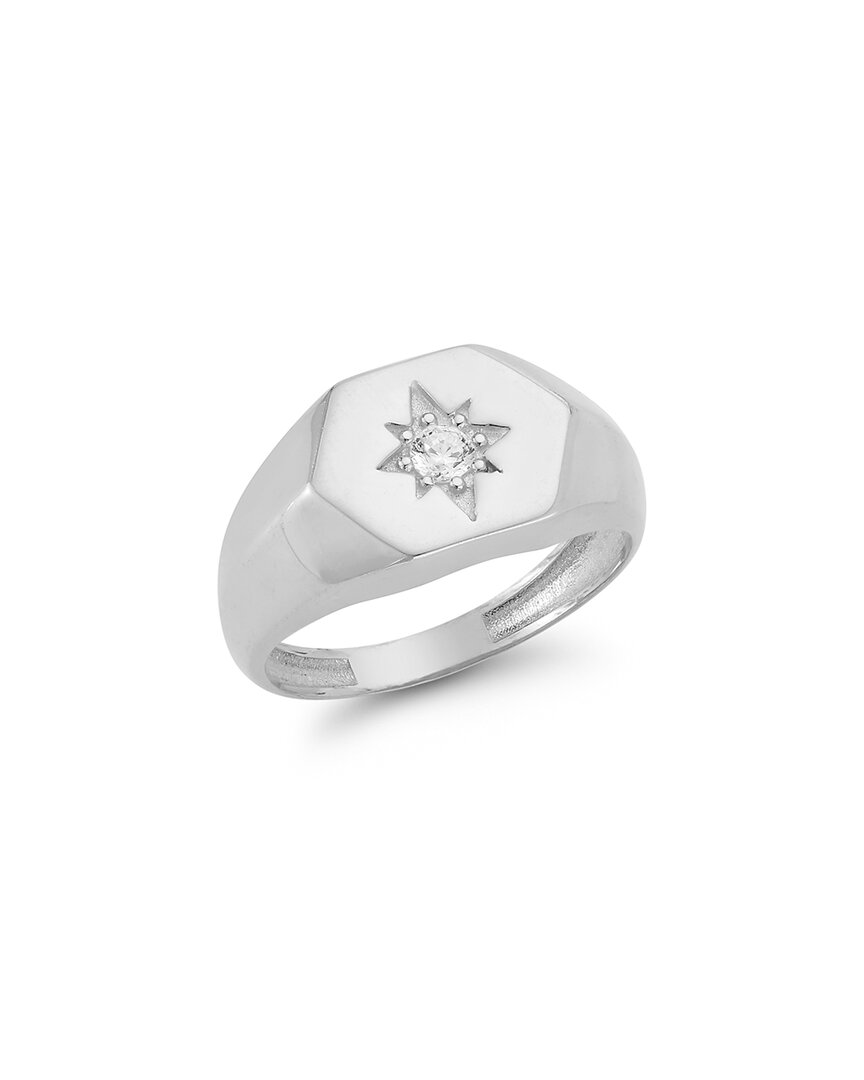 Sphera Milano Silver Cz Star Signet Ring