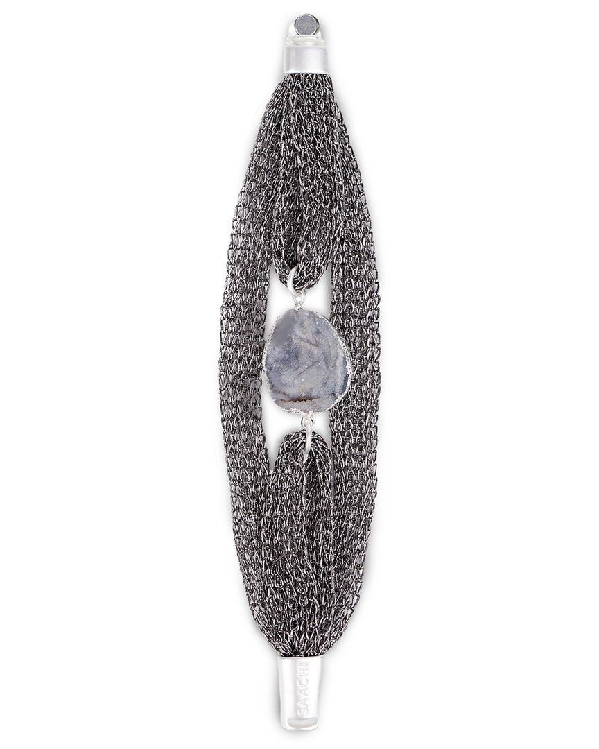 Saachi Multi Chain Stone Bracelet In Metallic