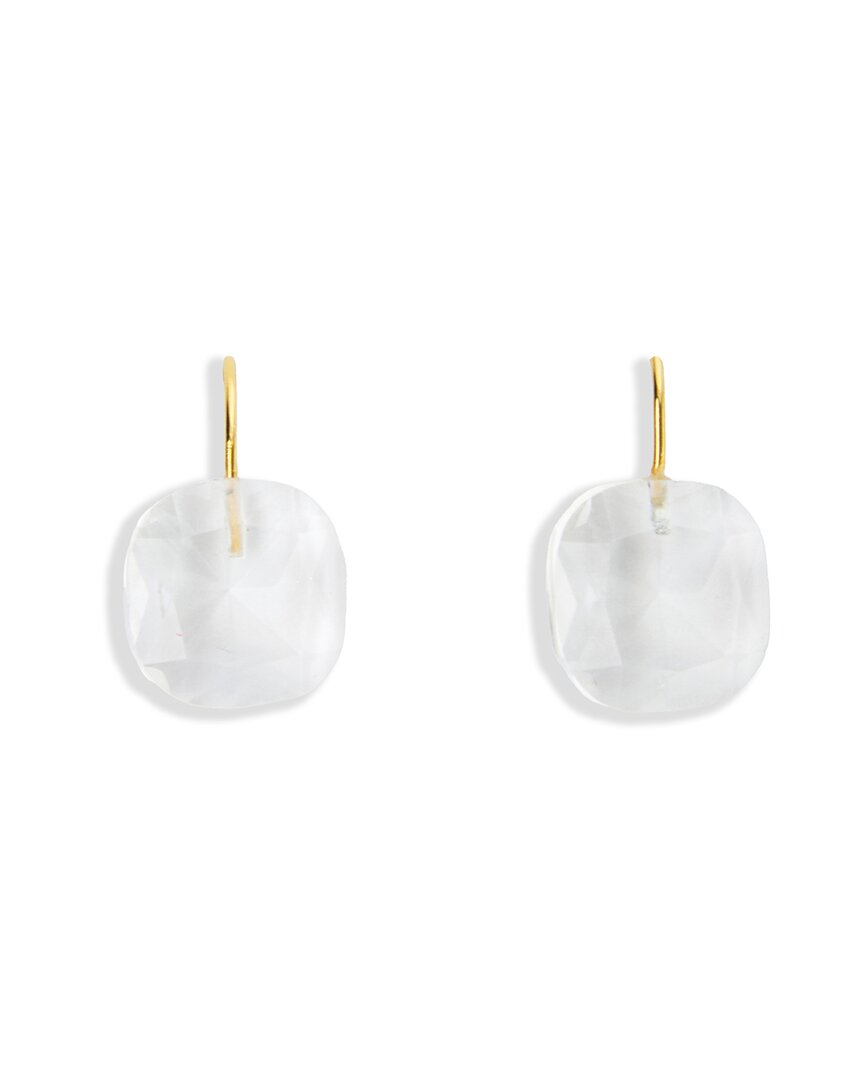 Saachi Silver Floating Crystal Earrings In White