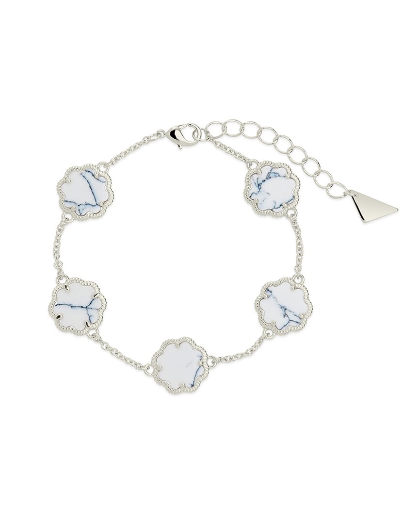Sterling Forever Rose Petal Station Bracelet
