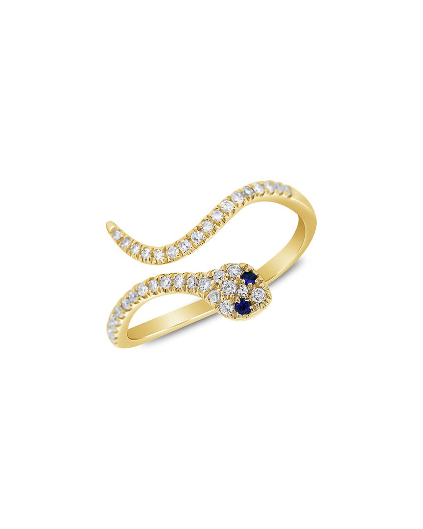 Sabrina Designs 14k 0.21 Ct. Tw. Diamond & Tsavorite Snake Ring In Gold