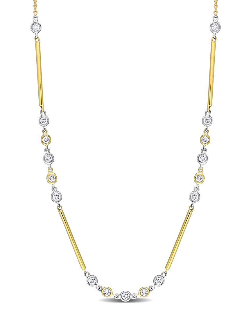 Rina Limor 14k Two-tone 0.39 Ct. Tw. Diamond Station Necklace