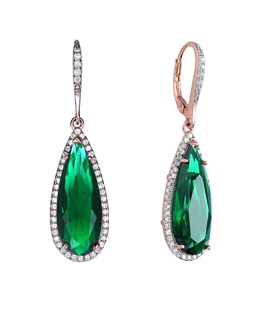Genevive Cz Pear Pop Of Color Drop Earring