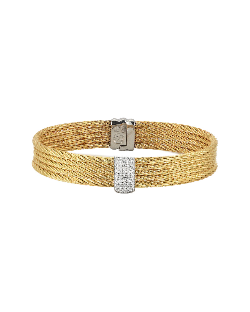 Alor Classique 18k & Stainless Steel 0.41 Ct. Tw. Diamond Bangle In Gold