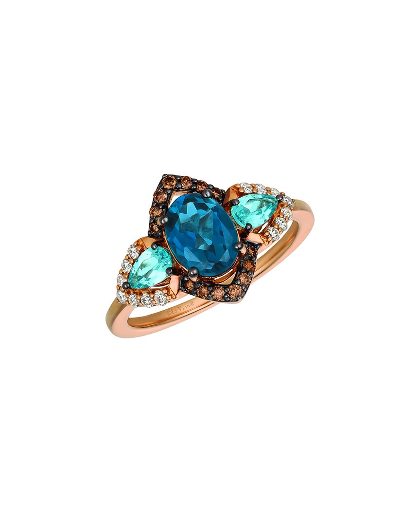 Le Vian ® Deep Sea Blue Topaz™ 14k Rose Gold 2.04 Ct. Tw. Diamond & London Blue Topaz Ring In Gold