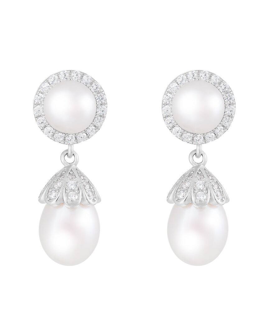 Splendid Pearls Silver 6-6.5mm Pearl Earrings