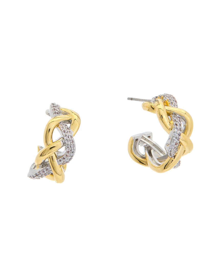 Juvell 18k Two-tone Plated Cz Hoops