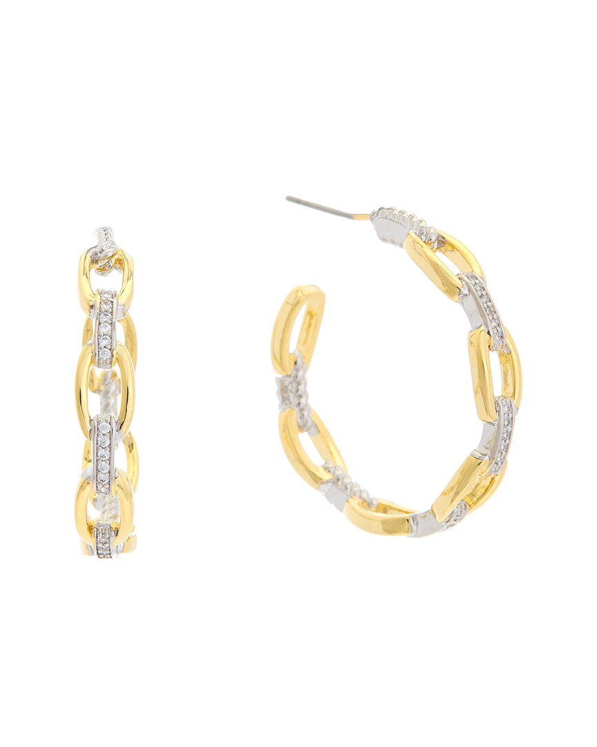 Juvell 18k Two-tone Plated Cz Hoops