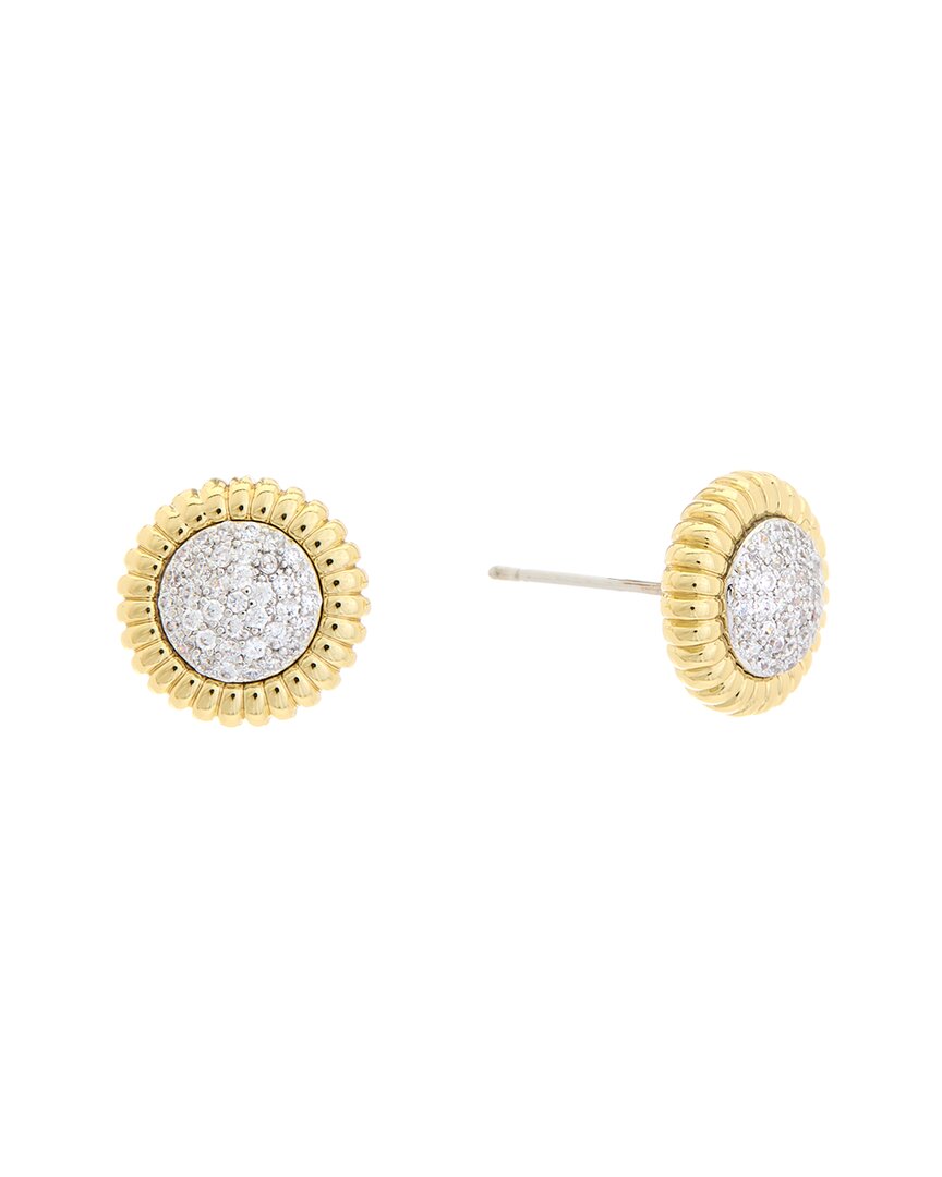 Juvell 18k Two-tone Plated Cz Circle Earrings