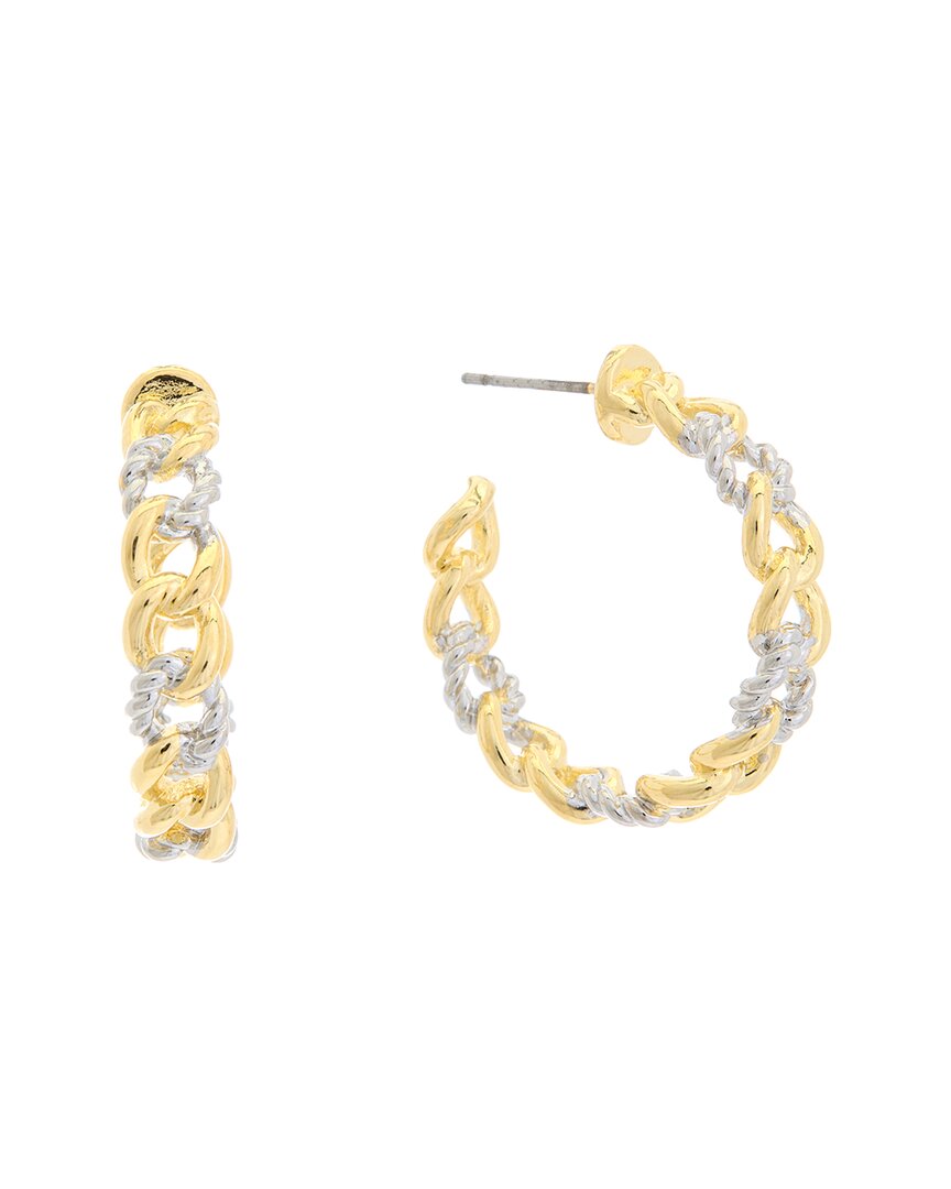 Juvell 18k Two-tone Plated Link Hoops
