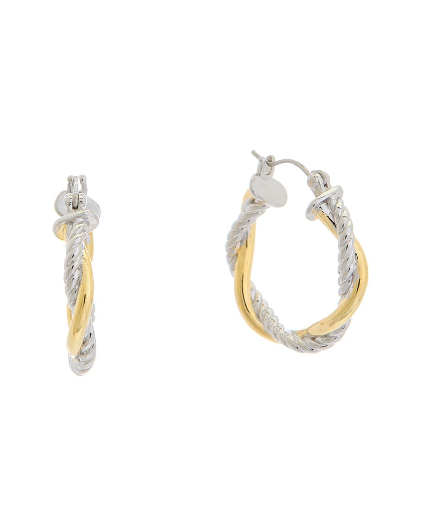 Juvell 18k Two-tone Plated Twisted Hoops