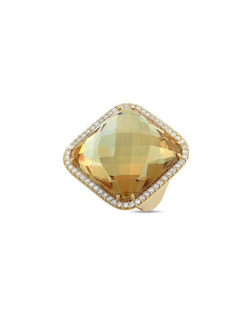 Roberto Coin 18k 1.25 Ct. Tw. Diamond & Smoky Quartz Ring (authentic )