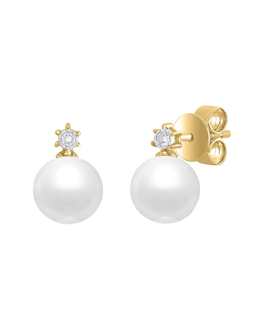 Sabrina Designs 14k 3.15 Ct. Tw. Diamond & Pearl Pearl Stud Earring
