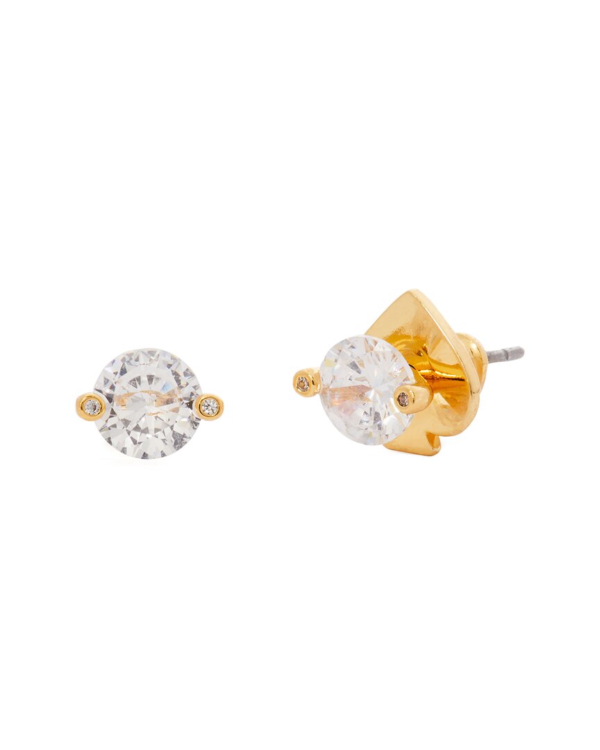 Kate Spade Brilliant Statements Cubic Zirconia Trio-prong Stud Earrings In Nocolor