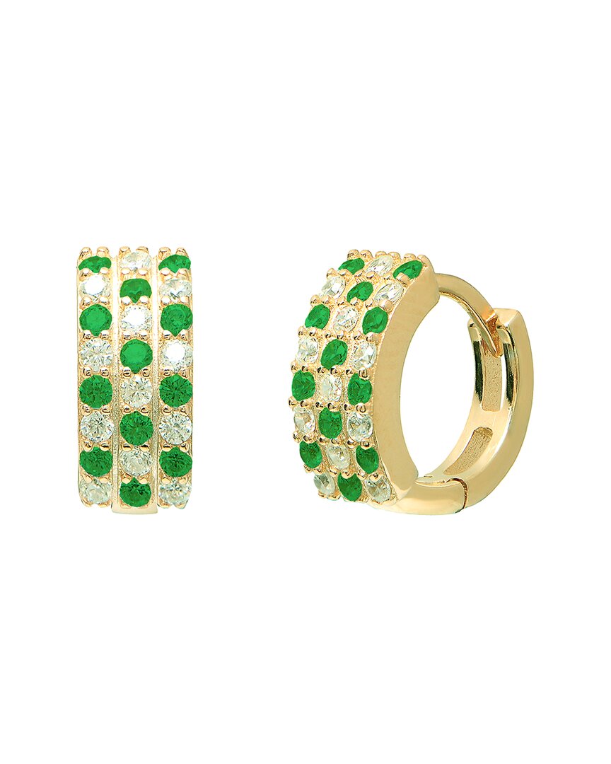 Gabi Rielle 14k Over Silver Cz Maison Huggie Earrings