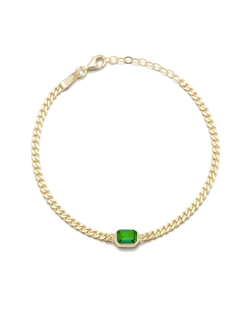 Sphera Milano 14k Over Silver Cz Curb Chain Bracelet