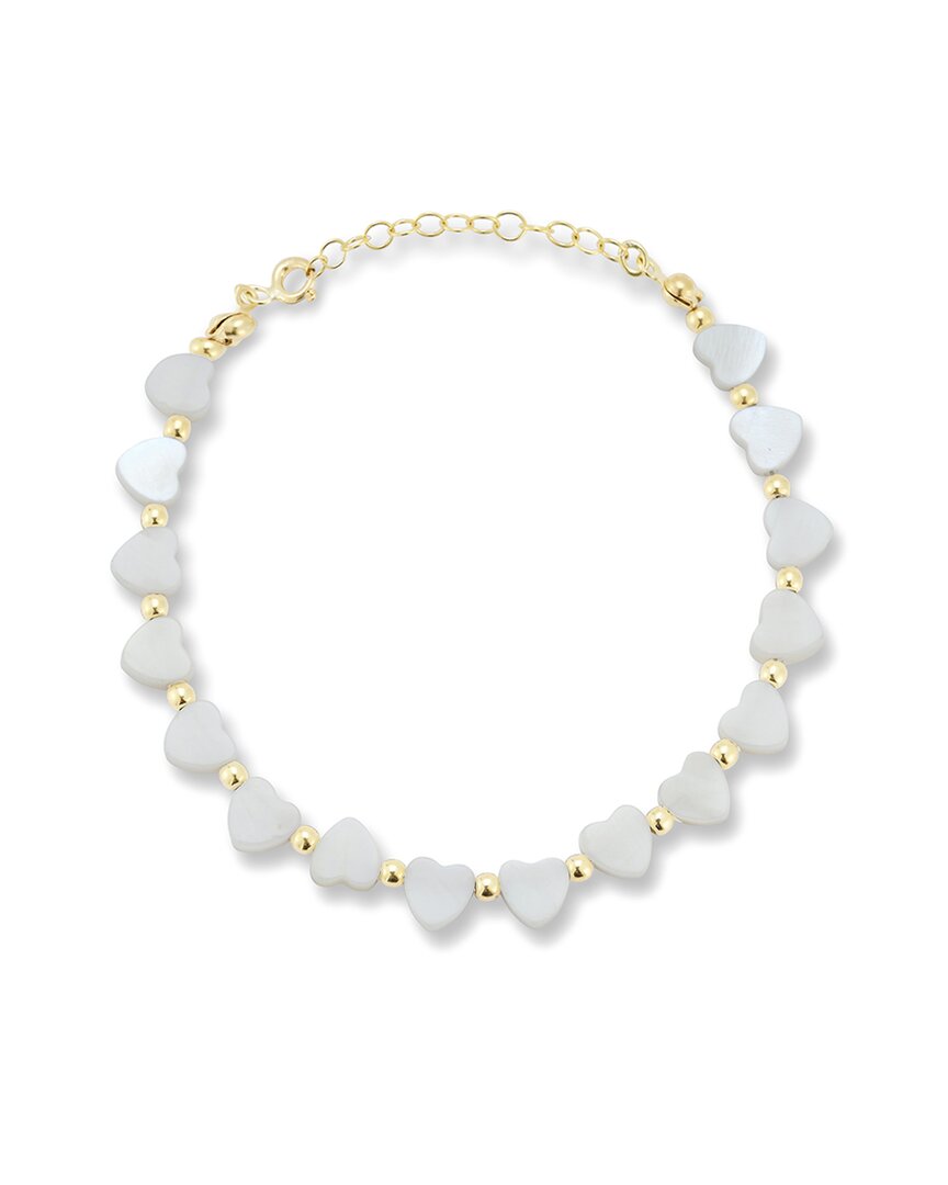 Sphera Milano 14k Over Silver Pearl Heart Bracelet