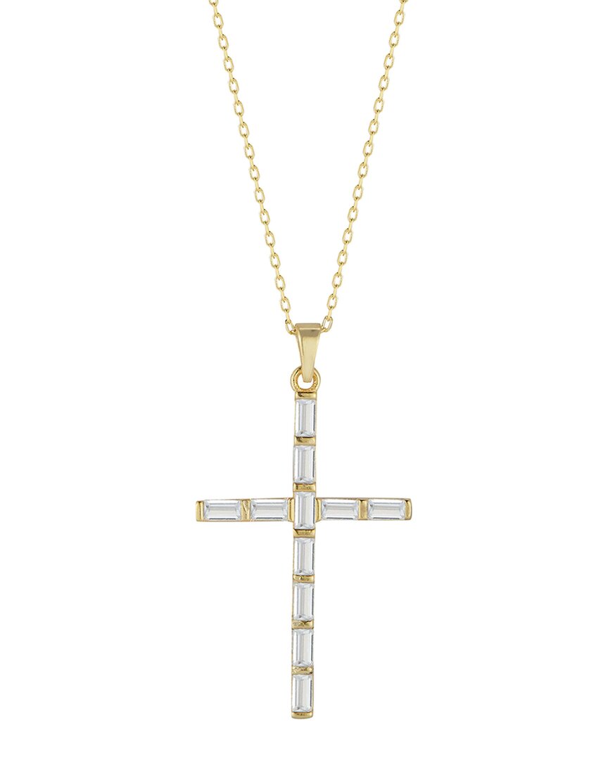 Sphera Milano 14k Over Silver Cz Cross Necklace