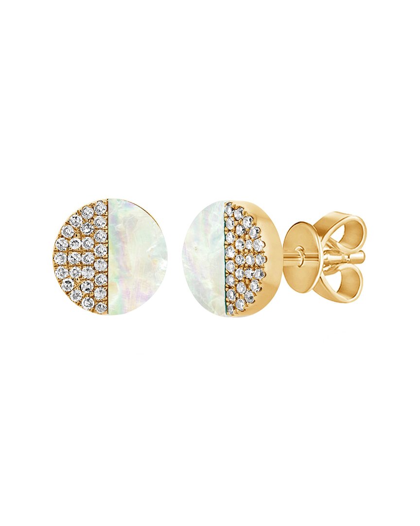 Sabrina Designs 14k 0.11 Ct. Tw. Diamond Pearl Studs