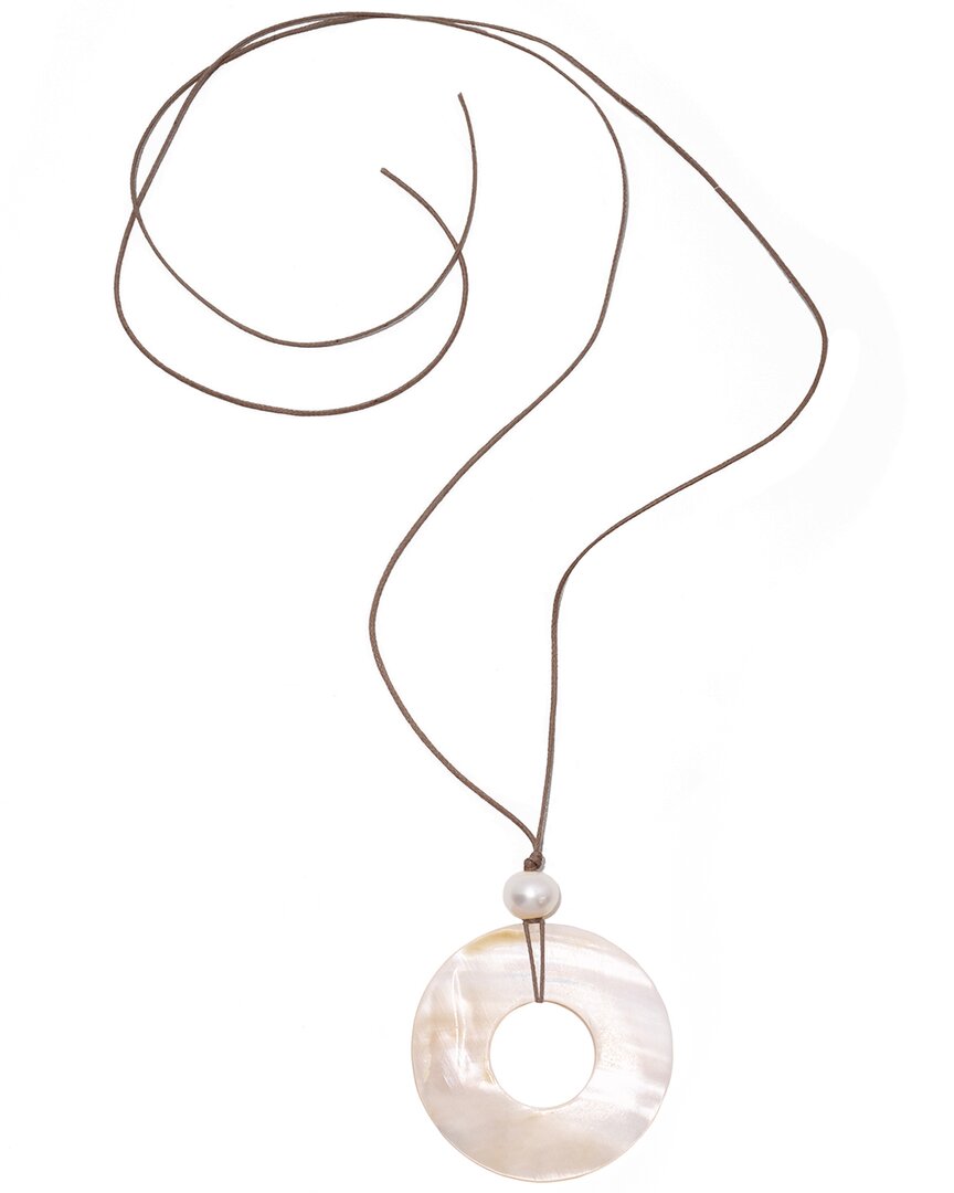Frasier Sterling Pearl Monaco Cord Necklace In Toffee
