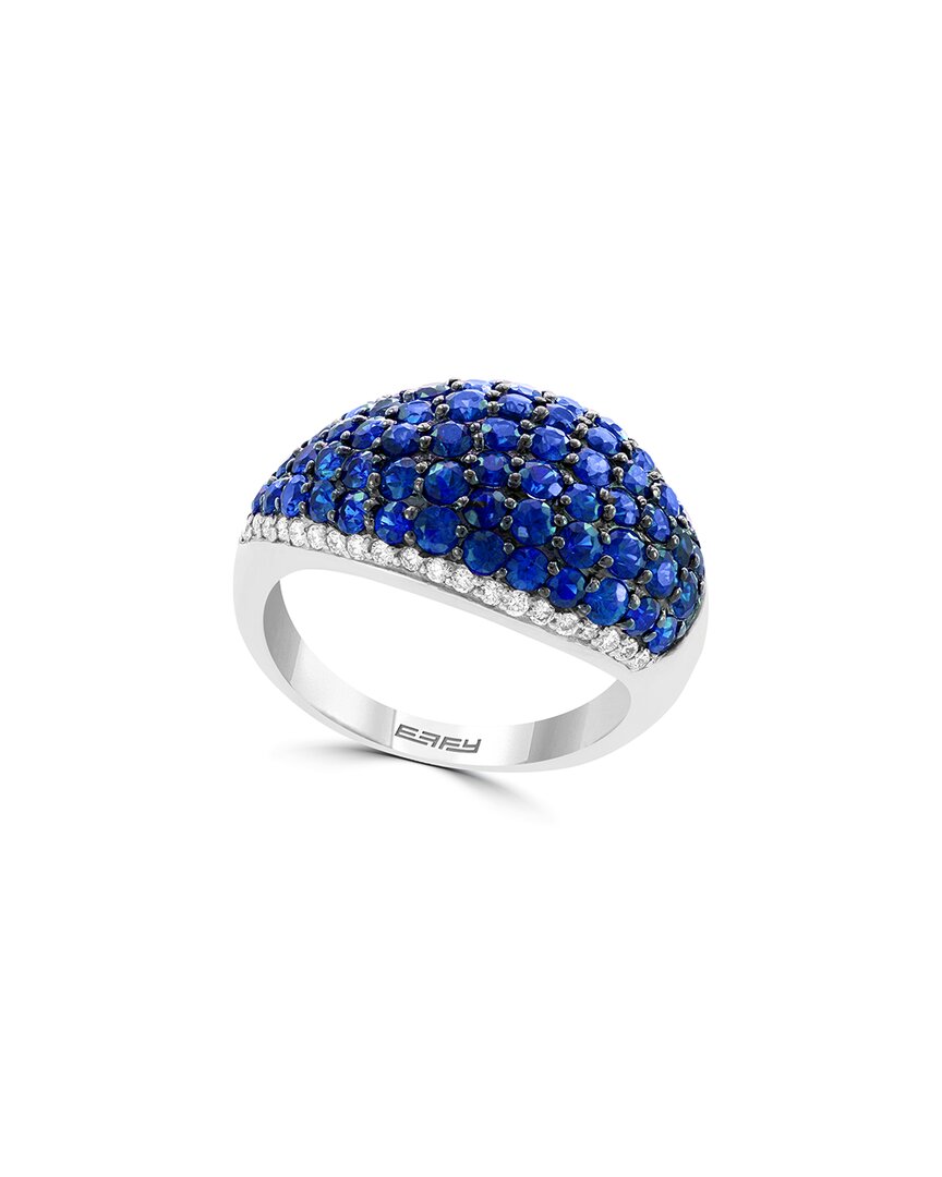 Effy Fine Jewelry 14k 3.35 Ct. Tw. Diamond & Blue Sapphire Ring
