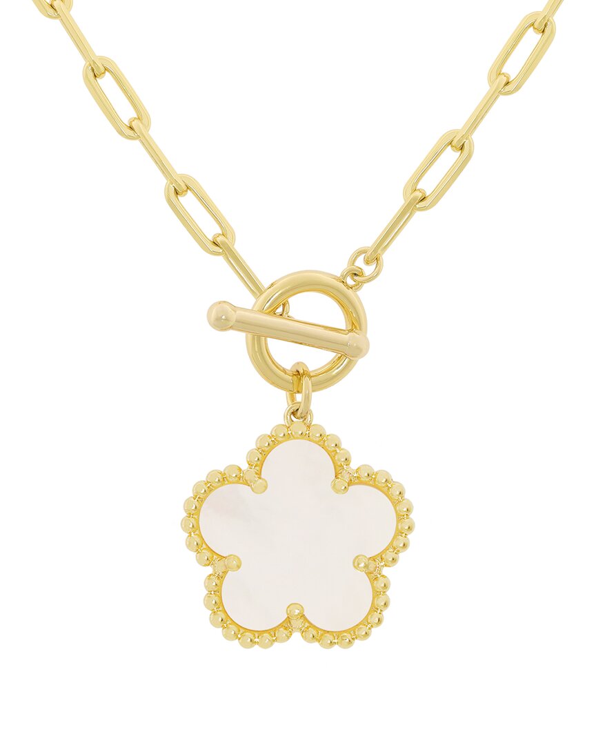 Jankuo Flower 14k Plated T-bar Necklace In Gold