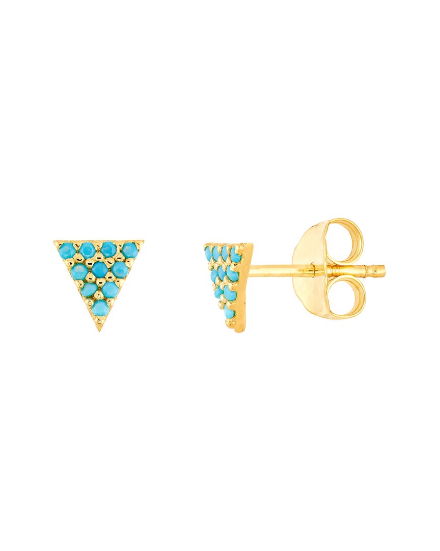 Hawley St Simulated Turquoise Triangle Stud Earrings In Gold