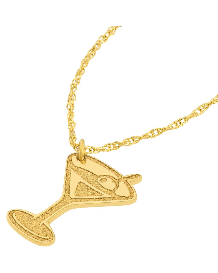 Hawley St So You Martini Charm Necklace In Gold
